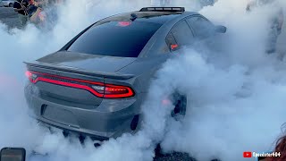 CRAZY CHARGER HELLCAT REDEYE DOING BURNOUTS amp DONUTS [upl. by Rebane]