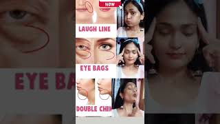 ♨️Laugh lines eyes bages dubble chin faceyoga faceexercises antiaging 🔥 facialforglowingskin [upl. by Onitnatsnoc467]