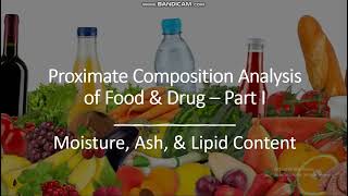 Proximate Composition Analysis  Moisture Ash and Fat content determination in Food amp Drug [upl. by Namruht595]