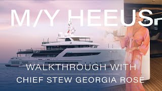 MOTOR YACHT HEEUS  TOUR OF BERING 145 EXPLORER YACHT  WITH CHIEF STEW GEORGIA ROSE [upl. by Ramad]