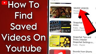 How To Find Saved Videos On Youtube [upl. by Willabella144]