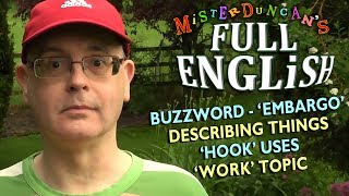 FULL ENGLISH 29  Describe Things  Hook Uses  Work Words  Embargo Meaning [upl. by Amak886]