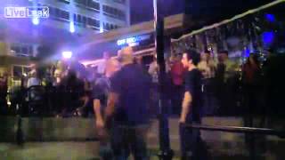 Bouncer Gives a Muay Thai Lowkick to Drunk Visitor [upl. by Gebhardt]