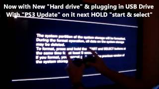 HOW TO FIX PS3  NEW HARD DRIVE amp UPDATE INSTALL [upl. by Tertius198]