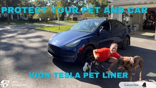 The Model Y is the perfect dog hauler  Protect it with the VION Tesla pet liner [upl. by Noorah]