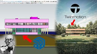 TWINMOTION TUTORIAL of Le Corbusier  VILLA SAVOYE but Corten [upl. by Elkcim]