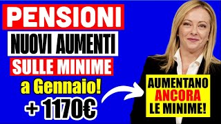 🔴 ULTIMORA PENSONI 👉 NUOVI AUMENTI SULLE MINIME da GENNAIO 1170€ ECCO TUTTI I NUOVI DATI 📈💰 [upl. by Docila]