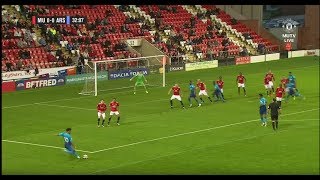 Reiss Nelson freekick goal vs Manchester United HD [upl. by Atarman]