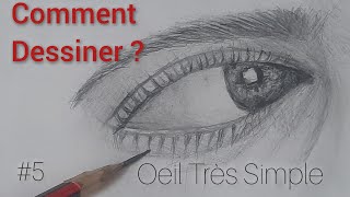 Comment Dessiner Un Oeil Très Simple Et Réaliste N°5  Tuto dessin howtodraw sketch dessin art [upl. by Joyce]