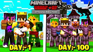 We SURVIVED 100 DAYS As BABY in Hardcore Minecraft 😰 [upl. by Drahsir]