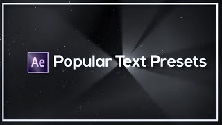 Popular Text Presets  After Effects [upl. by Teuton430]