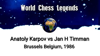 Anatoly Karpov vs Jan H Timman Brussels Belgium 1986 [upl. by Eniluap]