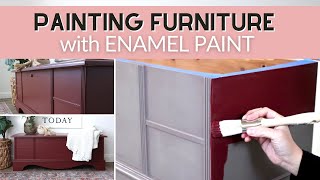 Painting Furniture with Enamel Paint  Sherwin Williams Emerald Urethane Trim Enamel [upl. by Faxun374]