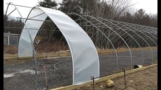 Big Aquaponic Greenhouse  Part 6  PLASTIC COVERING [upl. by Burrus]