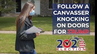 Canvasser goes door to door for Trump [upl. by Akirret]