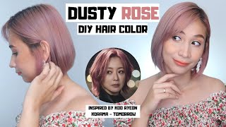 DIY DUSTY ROSE PINK HAIR inspired by NETFLIX TOMORROW Semi Permanent Pink Dye  Lolly Isabel [upl. by Ahsauqram]