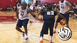 Kyrie Irving Crosses Kobe Bryant Throwback USA Scrimmage Highlights [upl. by Alleras]