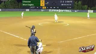 Chesnee vs Clover High School Softball 20230301 [upl. by Idnic]