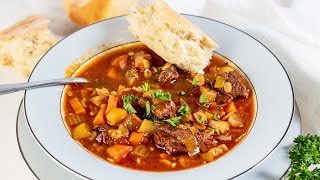 Leftover Prime Rib Beef Barley Soup Recipe With Mushrooms A Favorite Use of Holiday Roast Leftovers [upl. by Inanuah]