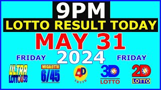 Lotto Result Today 9pm May 31 2024 PCSO [upl. by Danczyk]