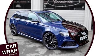 Blue Audi RS6 wrapped in Black Rose [upl. by Mulry]