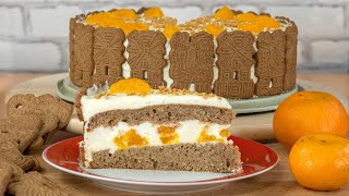 Spekulatius Mandarinen Torte  ohne Zucker ohne Butter  Adventstorte  leichtes Rezept so lecker [upl. by Aeret]