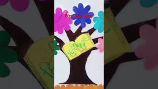 How to make a flower Hindi diwas board decoration how to make a tree viral video [upl. by Poock524]