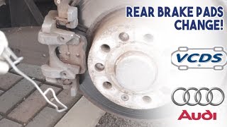 AUDI A3 8V 2013  Rear Brake Pads Change  With VCDS for Electronic Parking Brake [upl. by Ledniahs]