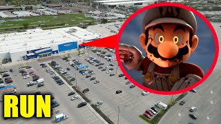 DRONE CATCHES EVIL SUPER MARIO BROS ATTACKING PEOPLE AT WALMART WHAT HAPPENS NEXT IS SCARY [upl. by Albion]