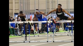 Dylan KBeard 60m Hurdles  Wagner Invitational  Wagner College 01062017 tbt [upl. by Ammeg349]