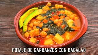 Potaje de Garbanzos con Bacalao  Cocina Con Fujita [upl. by Tnomal]