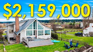 Tour a 21M Whidbey Island WA Beach Home W MindBlowing VIEWS [upl. by Severen]