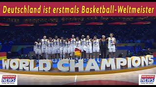 Deutschland ist erstmals Basketball Weltmeister Im Finale siegte das DBB Team 83 zu 77 gegen Serbien [upl. by Gerianne]