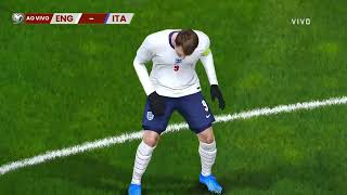 INGLATERRA X ITÁLIA  Eliminatórias da Eurocopa  PES 2021 [upl. by Giordano]