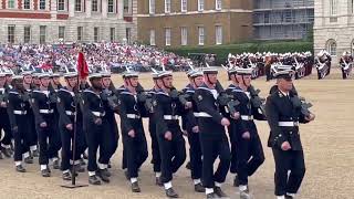 The Bands of HM Royal Marines Beating Retreat Part 3 Sunset with Guard of Honour [upl. by Fabien928]