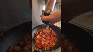 Spicy Tomatoe Pasta with Frankfurter Sausage food cooking fun shorts [upl. by Airtemad882]