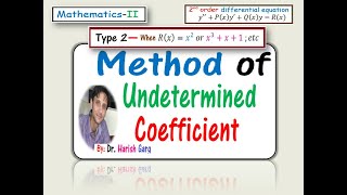 Part 2  Method of Undetermined Coefficients for Polynomial [upl. by Namwob]