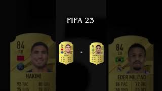 Hakimi vs Militao card fifa Hakimi militao fifa football [upl. by Acnaib509]