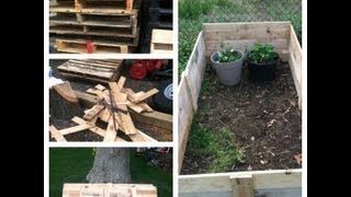 How to Make a Free Raised Garden Bed with Pallets [upl. by Arutnev735]