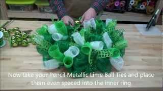 How to make a St Patricks Day Deco Mesh Wreath  Irish Wreath [upl. by Anett]