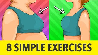 8 Simple Exercises To Reduce Chest Fat [upl. by Primalia]