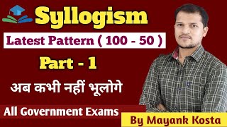 Syllogism Reasoning Basic Concept Part  1  by Mayank kosta  All Government exams [upl. by Assertal]