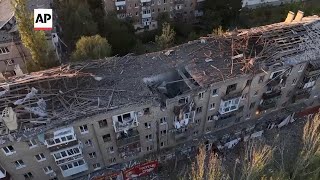 Residential buildings heavily damaged after deadly Russian airstrike in Kramatorsk [upl. by Pickering355]