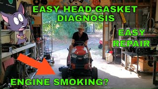 Smoking Lawn Mower Briggs and Stratton Head Gasket Diagnosis and Repair Easy DIY [upl. by Pronty]