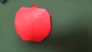 「りんご」折り紙quotApplequot origami [upl. by Tollmann38]