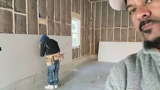 Behind the Scenes Our Drywall Hanging Method At Westhampton Ma Part 2 drywall [upl. by Aivan448]