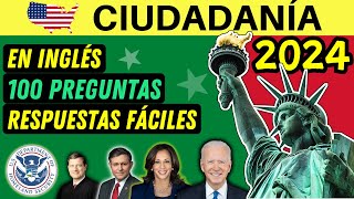 100 PREGUNTAS del examen de ciudadanía americana EN INGLÉS 2024 [upl. by Ynohtnaeoj]