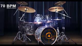 70 BPM  Simple Straight Beat  Drum Track  Practice With Me [upl. by Ress]