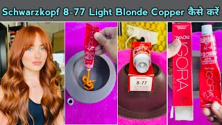 Schwarzkopf Igora 877 Light Blonde Copper Hair Colour कैसे करेंwithout Prilightning full Practical [upl. by Akital985]