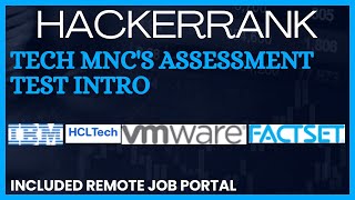 HackerRank Tutorial HackerRank Top MNCs Assessment Test Intro  Remote Job Portal [upl. by Ulick]